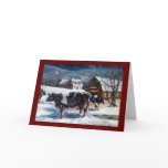 CHRISTMAS: COWS: SNOW: ART: CARD