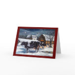 CHRISTMAS: COWS: SNOW: ART: CARD