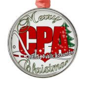 CHRISTMAS CPA Certified Public Accountant Round Metal Christmas Ornament