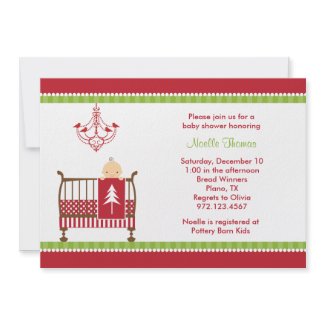 Christmas Crib Baby Shower Invitations invitation