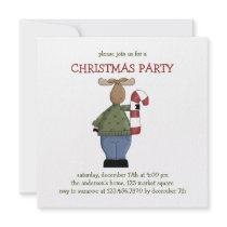 Christmas Critters · Moose & Candy Cane invitations