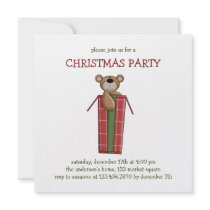 Christmas Critters · Teddy Bear & Box invitations by CSCountryCuties Christmas Critters · Teddy Bear & Box invitations