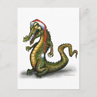 Christmas Crocodile postcards