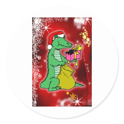 Christmas Crocodile stickers