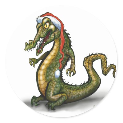 Christmas Crocodile stickers