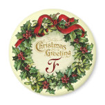 CHRISTMAS CROWN WITH MISTLETOES AND HOLLY BERRIES MAGNET