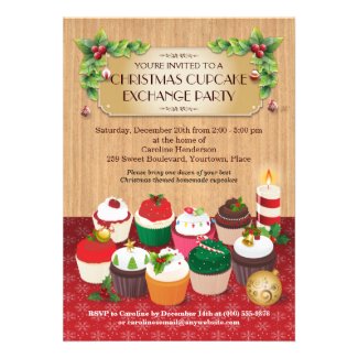Christmas Cupcake Exchange Party Invites