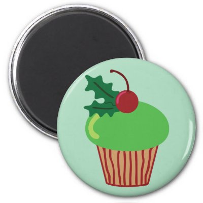 Christmas Cupcake magnets