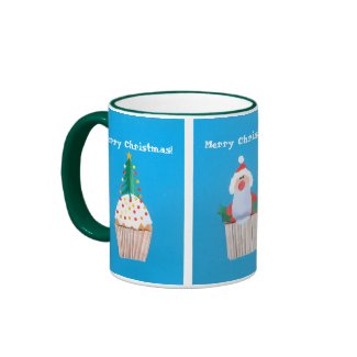 Christmas Cupcake Ringer Mug.. mug