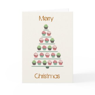 Christmas Cupcake Stand Card card
