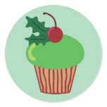 Christmas Cupcake Round Sticker