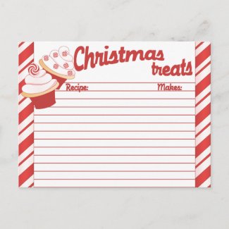 Christmas Cupcakes Mailable Recipe Card postcard