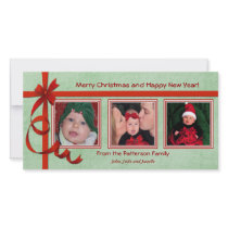 Christmas Curls Triple Treasure Custom Photo Card