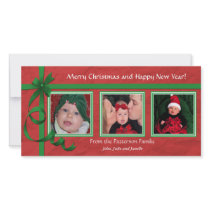 Christmas Curls Triple Treasure Photo Greeting Card