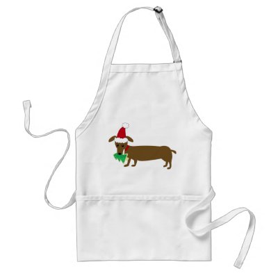 Christmas Dachshund aprons