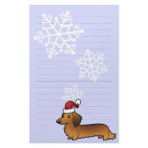 Christmas Dachshund (longhair) Custom Stationery