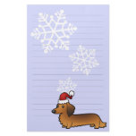 Christmas Dachshund (longhair) Custom Stationery