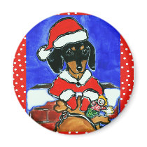 Christmas Dachshund magnets