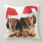 dachshund holiday pillow