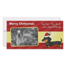 Christmas Dachshund (smooth coat) Photo Card Template