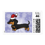 Christmas Dachshund (smooth coat) Stamp