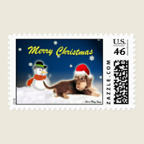 Christmas Dachshund (Snowman) Postage postage