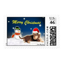 Christmas Dachshund (Snowman) Postage