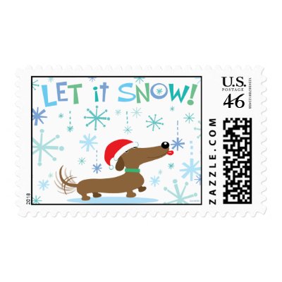 Christmas Dachshund Stamp