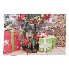 Christmas - Dachshund - Tanner Hand Towels