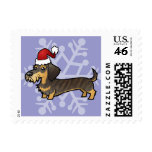 Christmas Dachshund (wirehair) Stamp