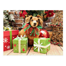 Christmas - Dachsund - Heidi Post Card