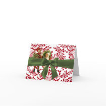 Christmas Damask Note Card cards