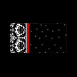 Christmas Damask Stars Address Labels -
