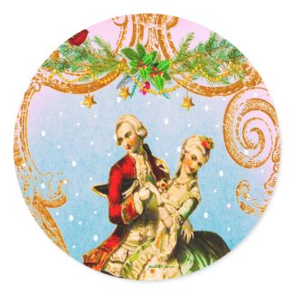 Christmas Danse de Noel Envelope Seals or Stickers sticker