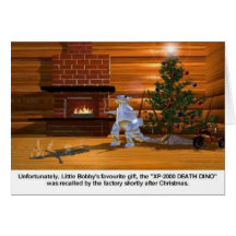 Christmas: Death Dino vaporizes child Greeting Card