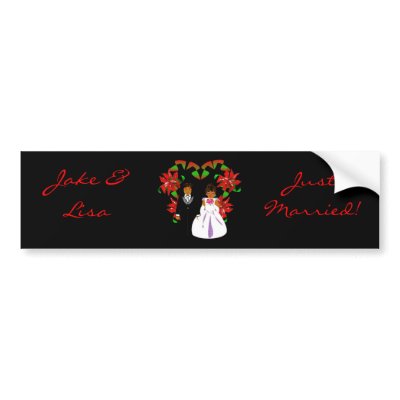 Christmas/December Just Married Bumper Sticker by Yve_13