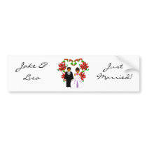 Christmas/December Just Married Bumper Sticker bumper stickers
