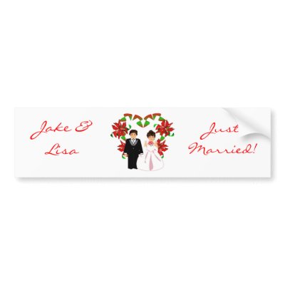 Christmas/December Just Married Bumper Sticker by Yve_13