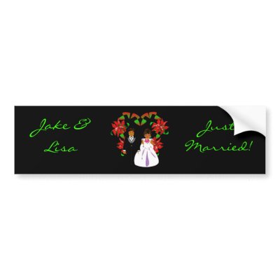 Christmas/December Just Married I Bumper Sticker by Yve_13