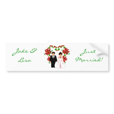 Christmas/December Just Married I Bumper Sticker by Yve_13