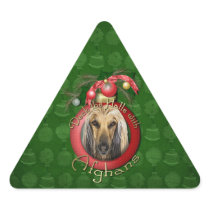Christmas - Deck the Halls - Afghans Triangle Sticker