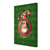 Christmas - Deck the Halls - Aussie - Dustine Stretched Canvas Print