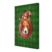 Christmas - Deck the Halls - Basenjis Gallery Wrapped Canvas