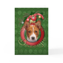 Christmas - Deck the Halls - Basenjis Greeting Cards