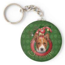 Christmas - Deck the Halls - Basenjis Keychains