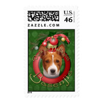 Christmas - Deck the Halls - Basenjis Postage Stamps