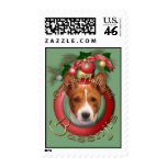 Christmas - Deck the Halls - Basenjis Postage Stamp