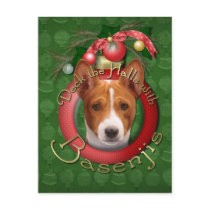 Christmas - Deck the Halls - Basenjis Post Cards