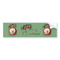 Christmas - Deck the Halls - Bichons Bumper Stickers
