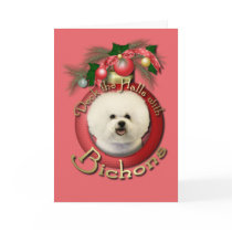 Christmas - Deck the Halls - Bichons Greeting Card